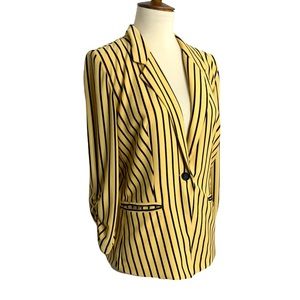 AKIRA black & yellow striped blazer, M